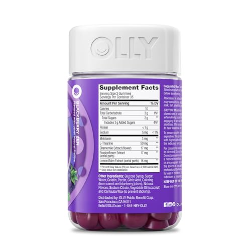 OLLY Sleep Gummies with Melatonin and L-Theanine for Restful Nights, 70 Count