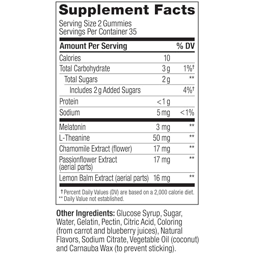 OLLY Sleep Gummies with Melatonin and L-Theanine for Restful Nights, 70 Count