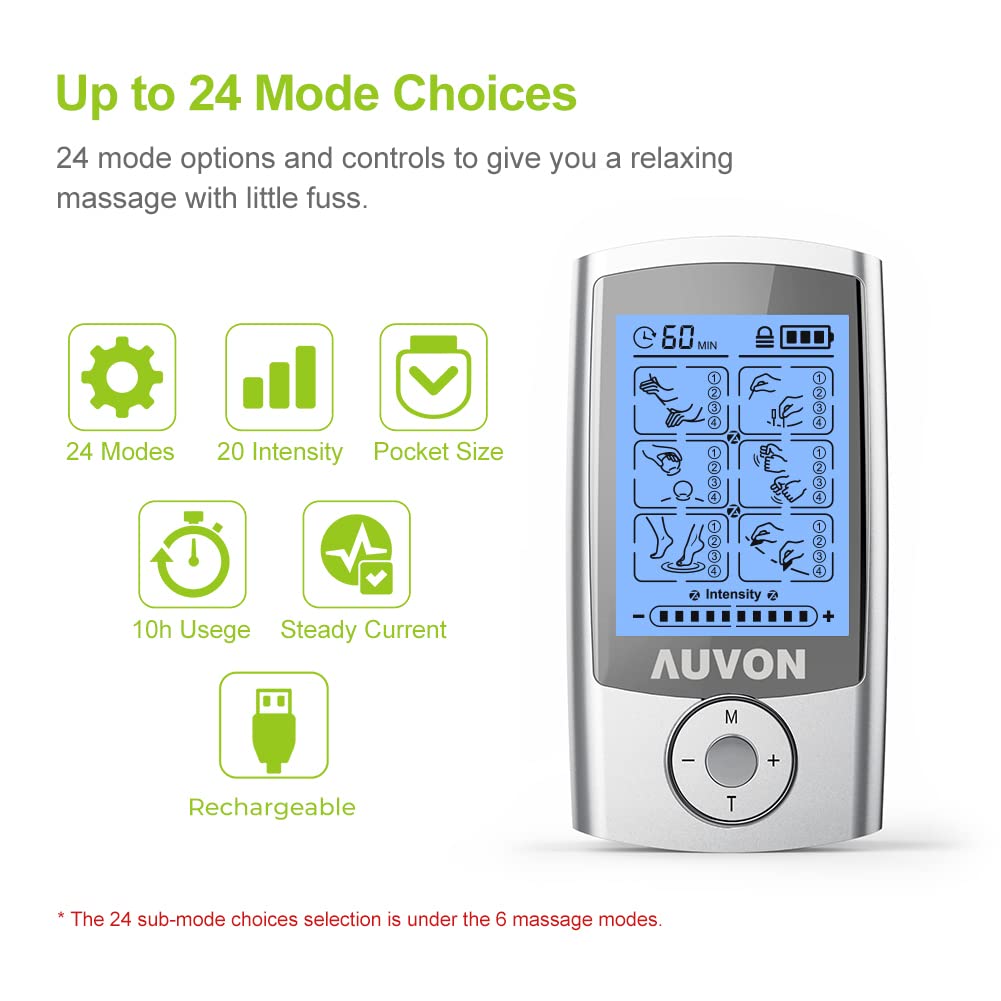 TENS Machine Unit, Rechargeable Muscle Stimulator Kit