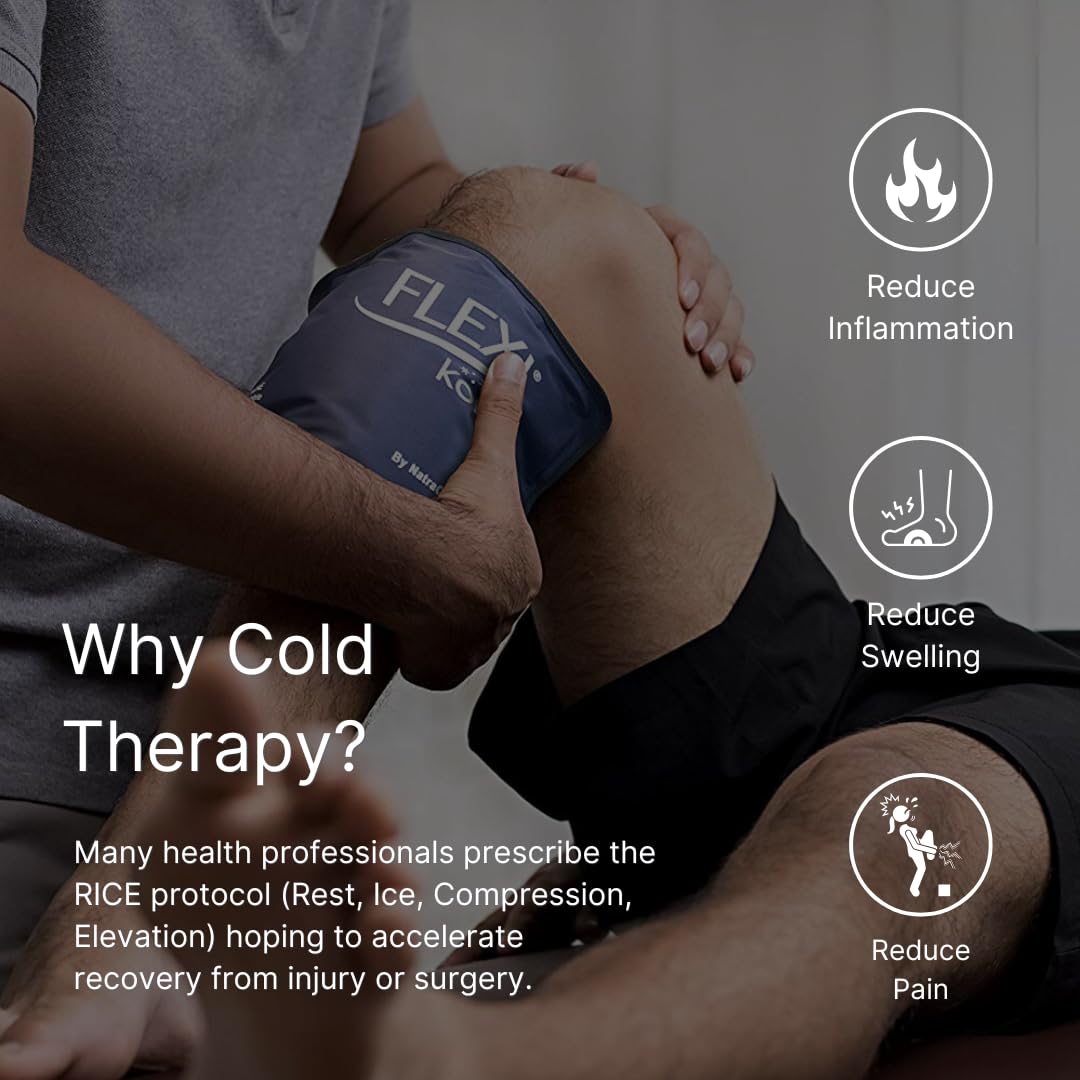 Flexible Reusable Soft Pad Gel Ice Pack with Straps for Pain and Inflammation
