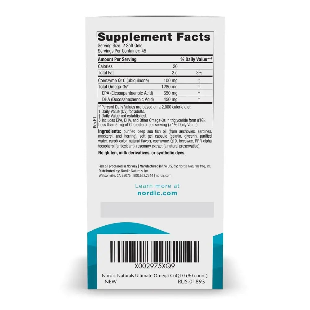 Nordic Naturals Omega-3 with CoQ10 for Heart and Brain Health - imprüv