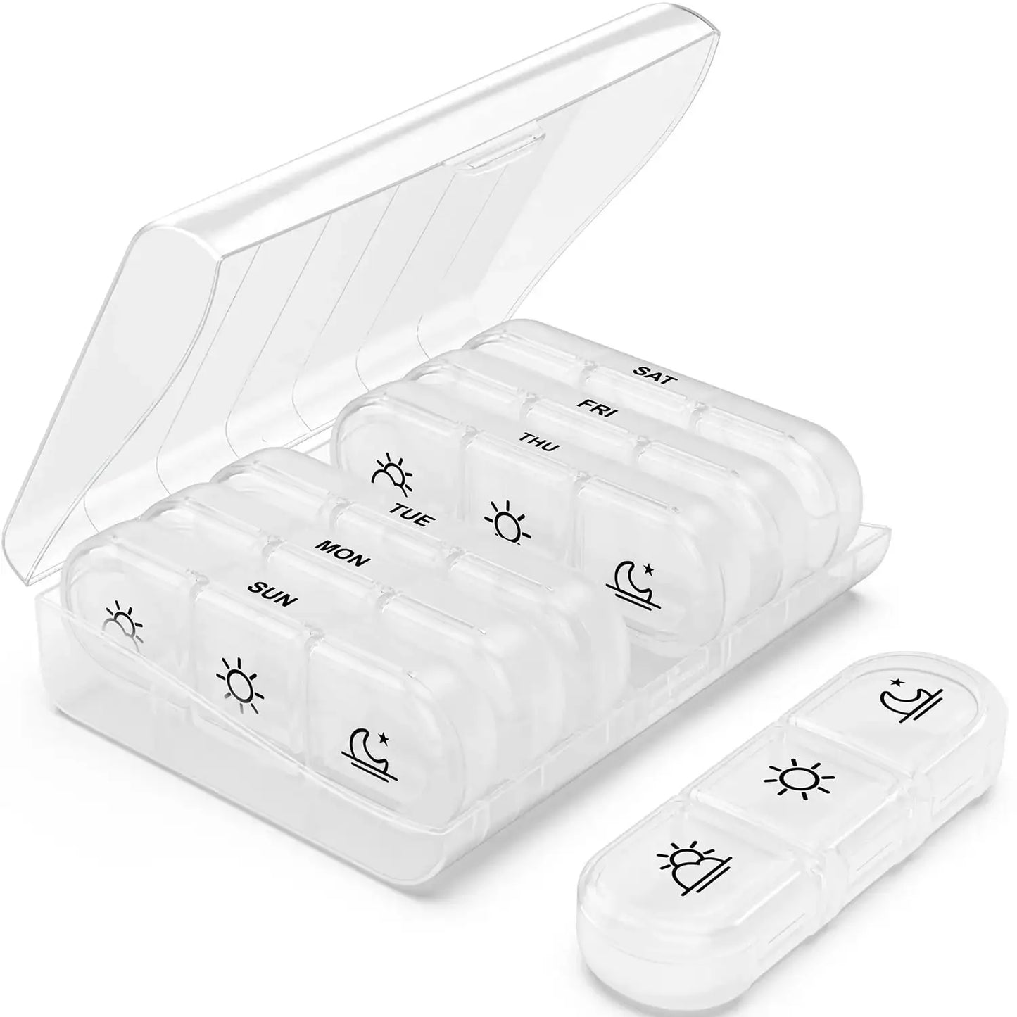 Weekly Vitamin Organizer 3 Times a Day Large 7 Day Portable Medicine Box - imprüv