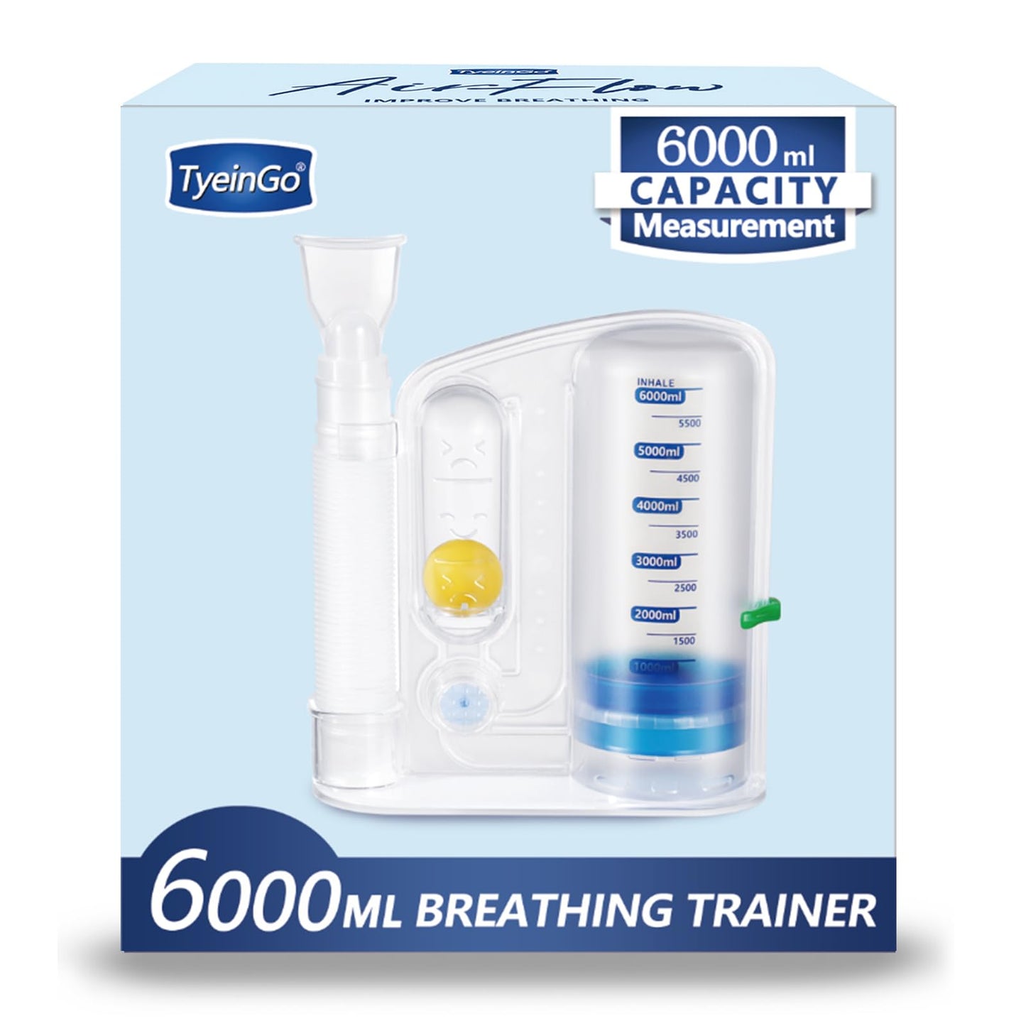 Incentive Spirometer, Lung Exercise and Breathing Trainer for Respiratory Therapy