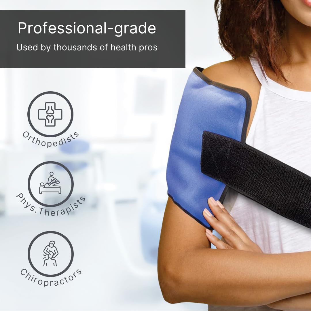 Flexible Reusable Soft Pad Gel Ice Pack with Straps for Pain and Inflammation