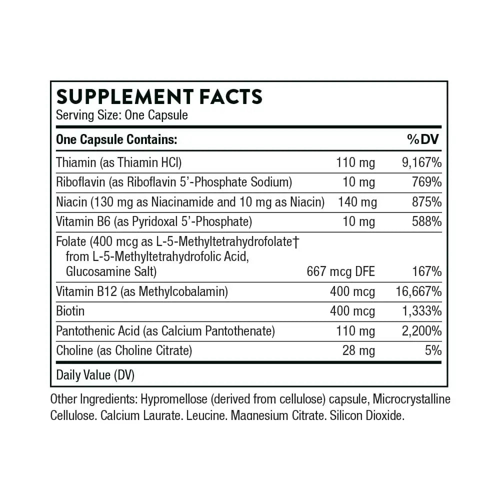 Thorne Basic B-Complex with Methylated B Vitamins for Energy and Brain Support - imprüv