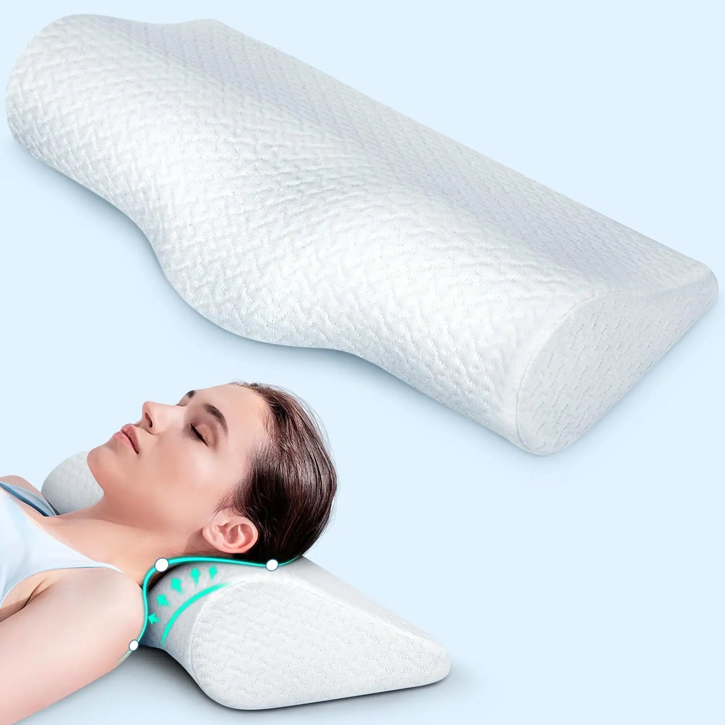 Cervical Contour Memory Foam Pillow for Orthopedic Neck Support - imprüv