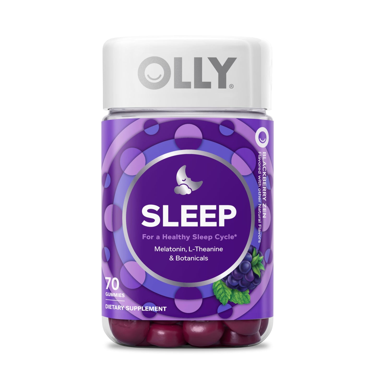OLLY Sleep Gummies with Melatonin and L-Theanine for Restful Nights, 70 Count