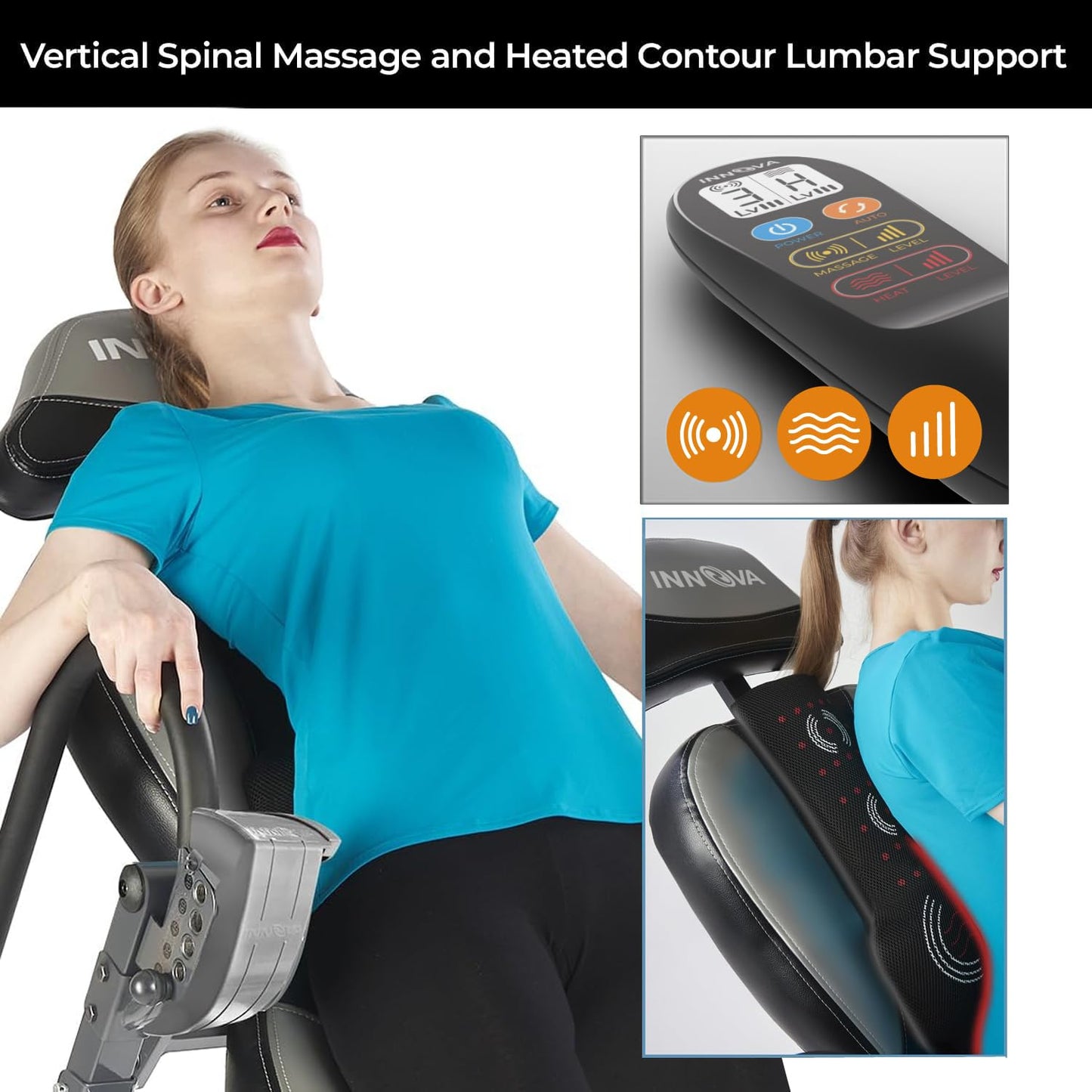 Inversion Table with Heat and Massage for Spinal Decompression
