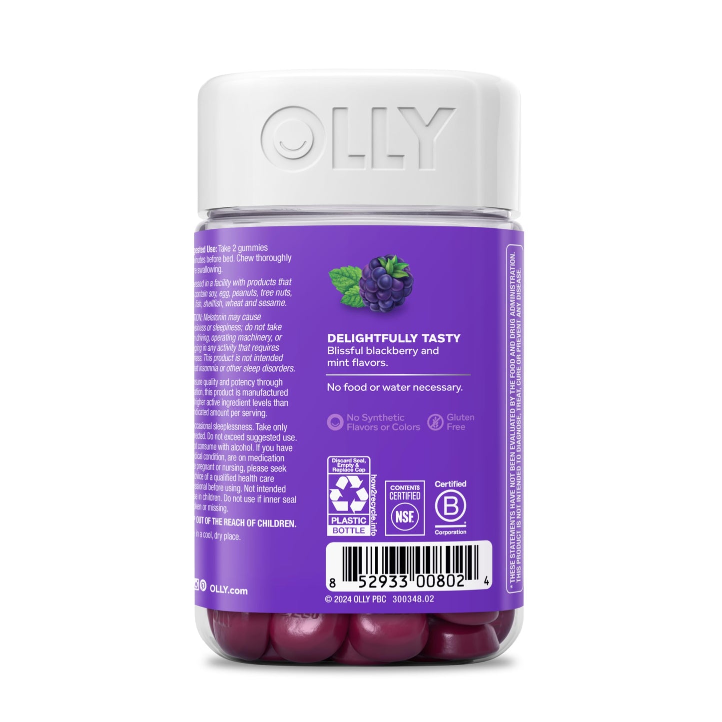 OLLY Sleep Gummies with Melatonin and L-Theanine for Restful Nights, 70 Count