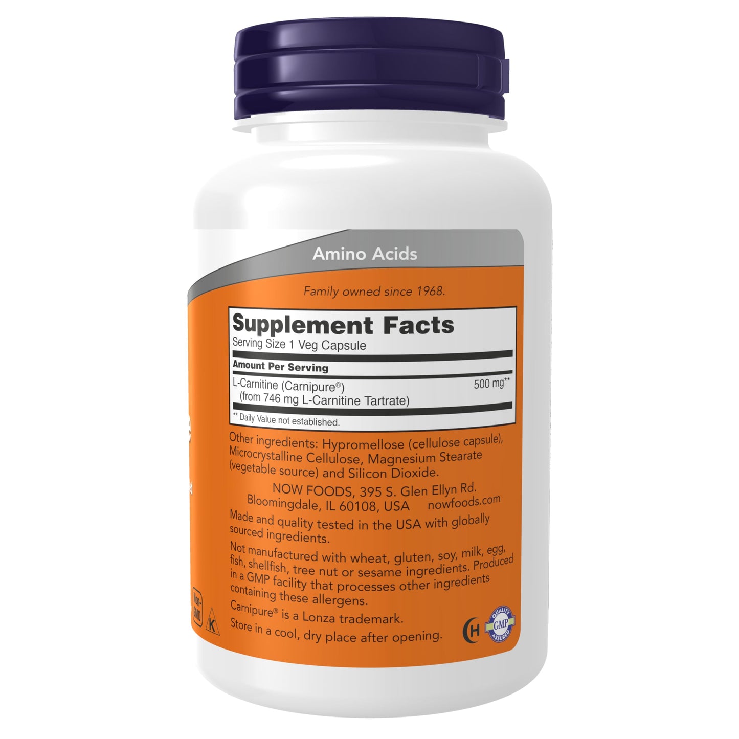 NOW Foods L-Carnitine 500 mg for Sports Energy and Fat Metabolism, 180 Servings