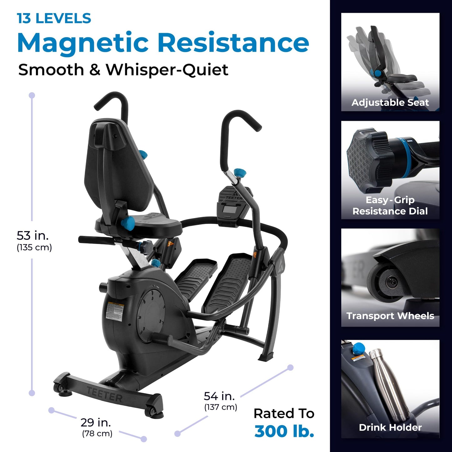 FreeStep Low Impact Recumbent Cross Trainer Magnetic Elliptical