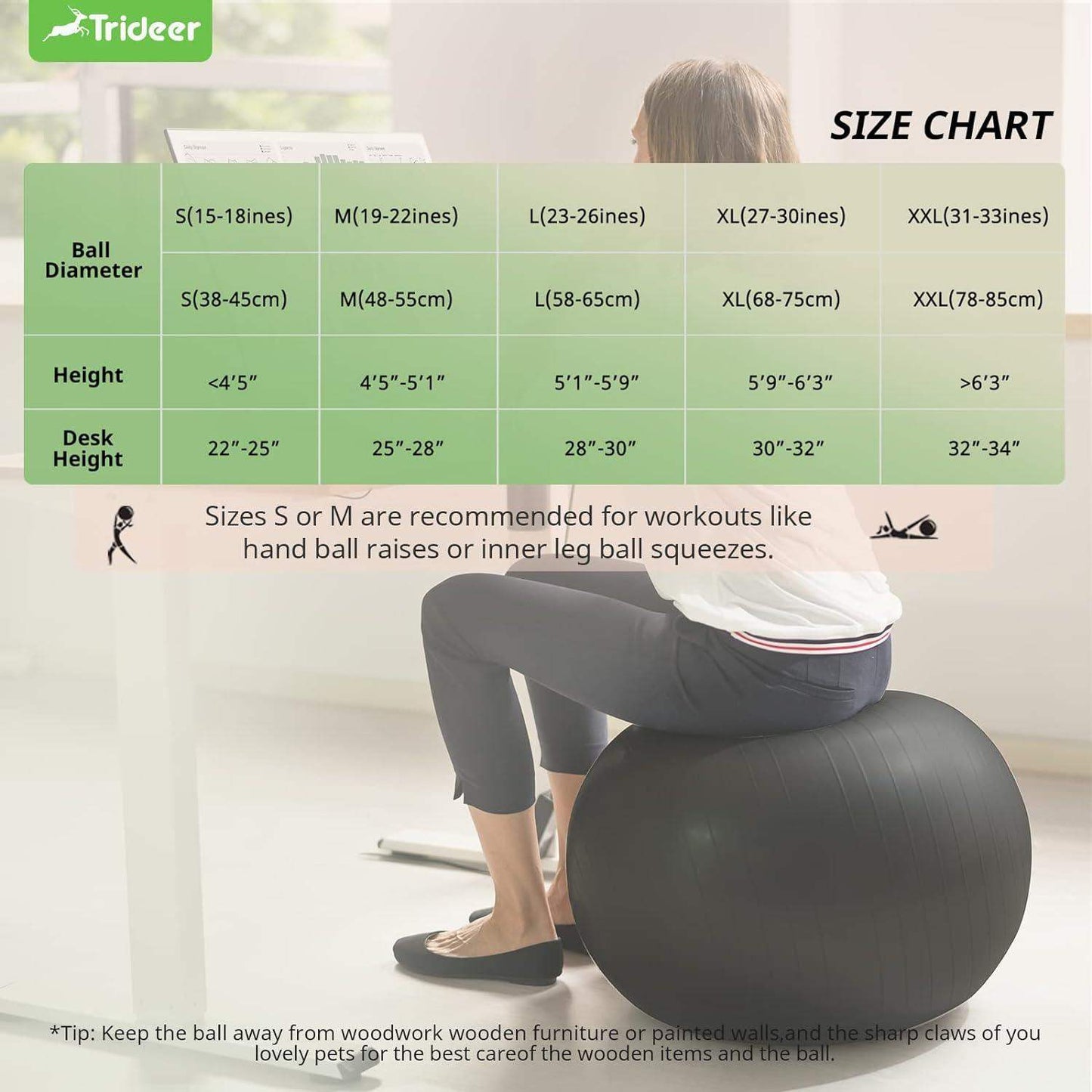 Swiss Exercise Yoga Ball for Balance and Core Stability with 5 Sizes and Quick Pump Included - imprüv