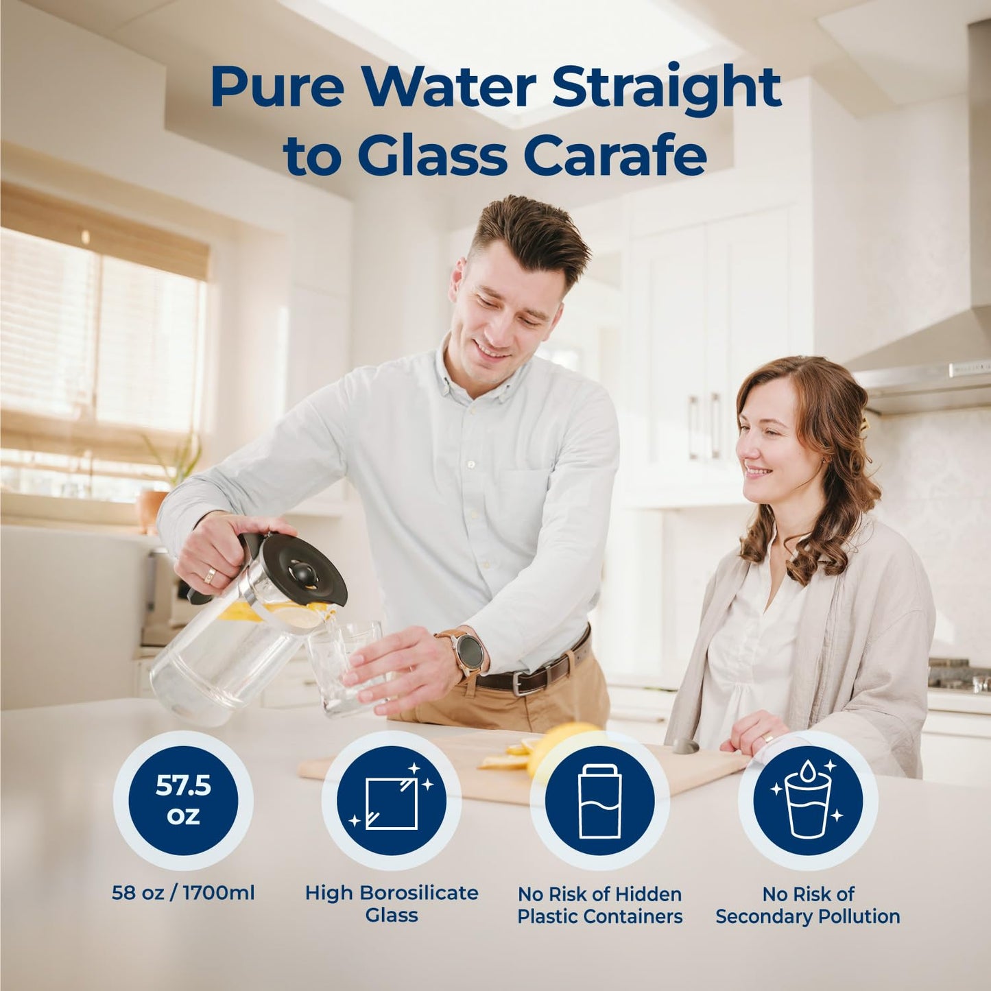 Bluevua Reverse Osmosis Countertop Water Filter, 6-Stage Filtration with UV Sterilization