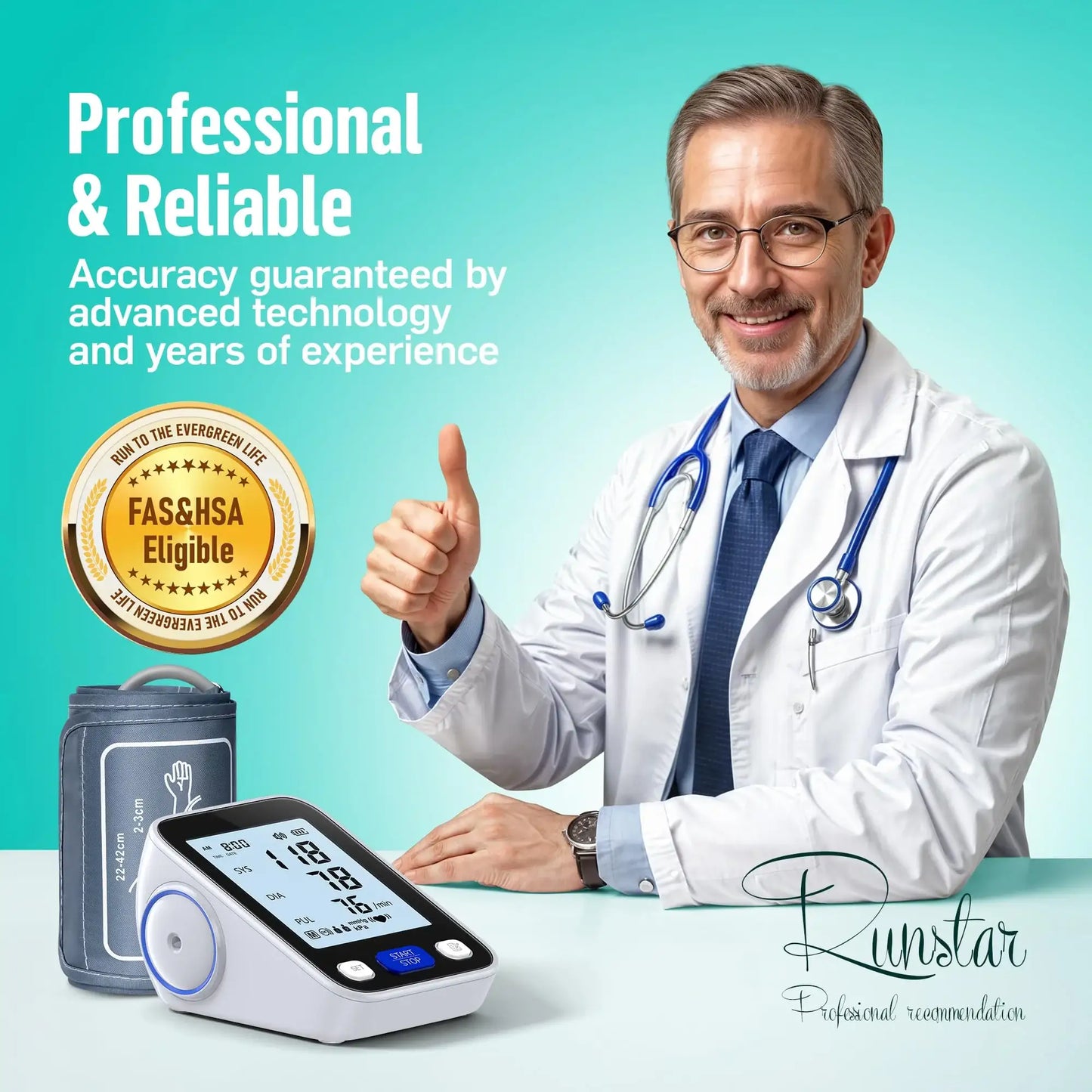 Upper Arm Blood Pressure Monitor with Wide Range Cuff, 8.6'' to 16.5'' - imprüv
