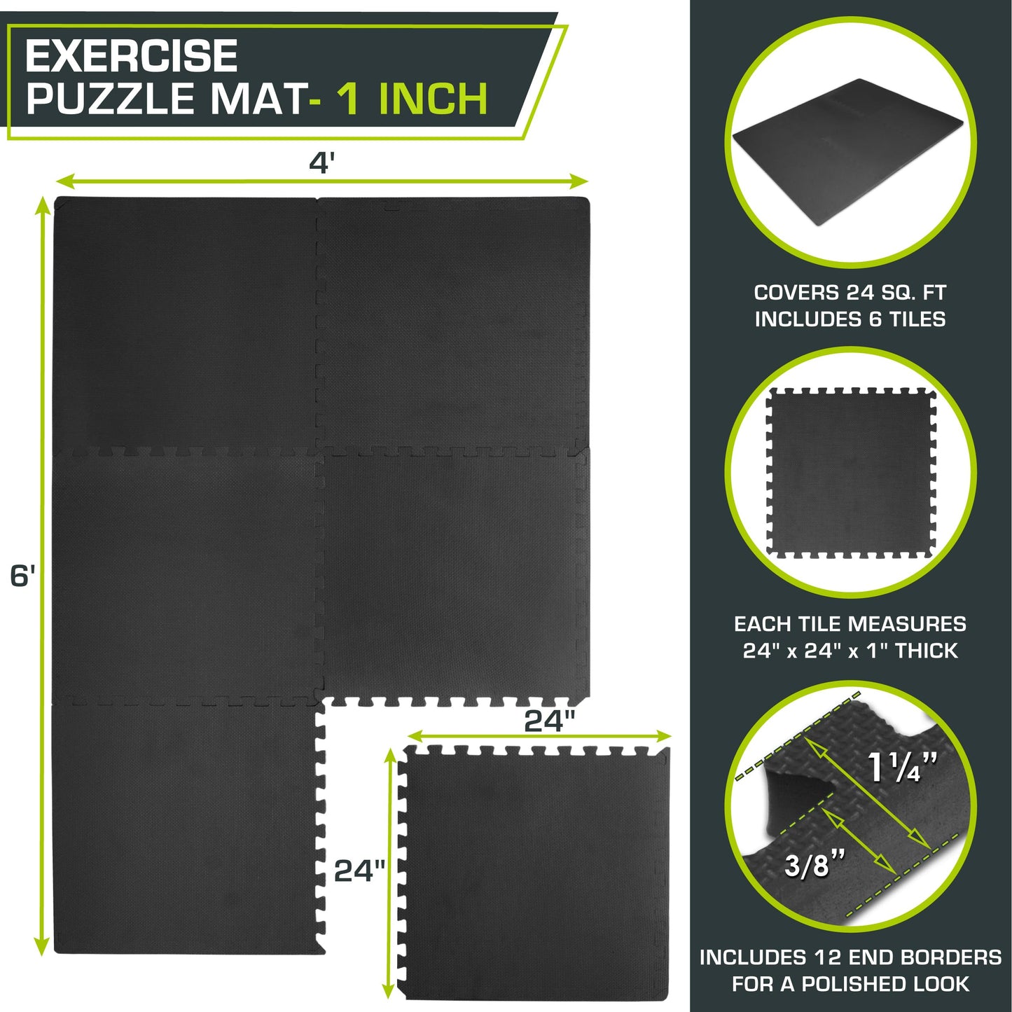 Extra Thick Interlocking Puzzle Foam Tiles for Workout Flooring