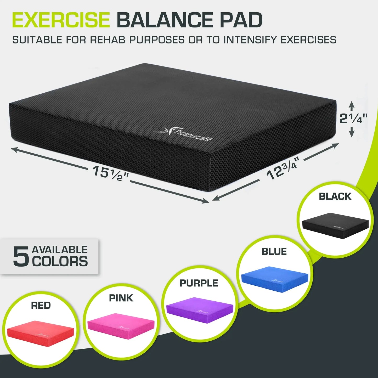 Large Cushioned Non-Slip Exercise Foam Pad for Balance Training - imprüv