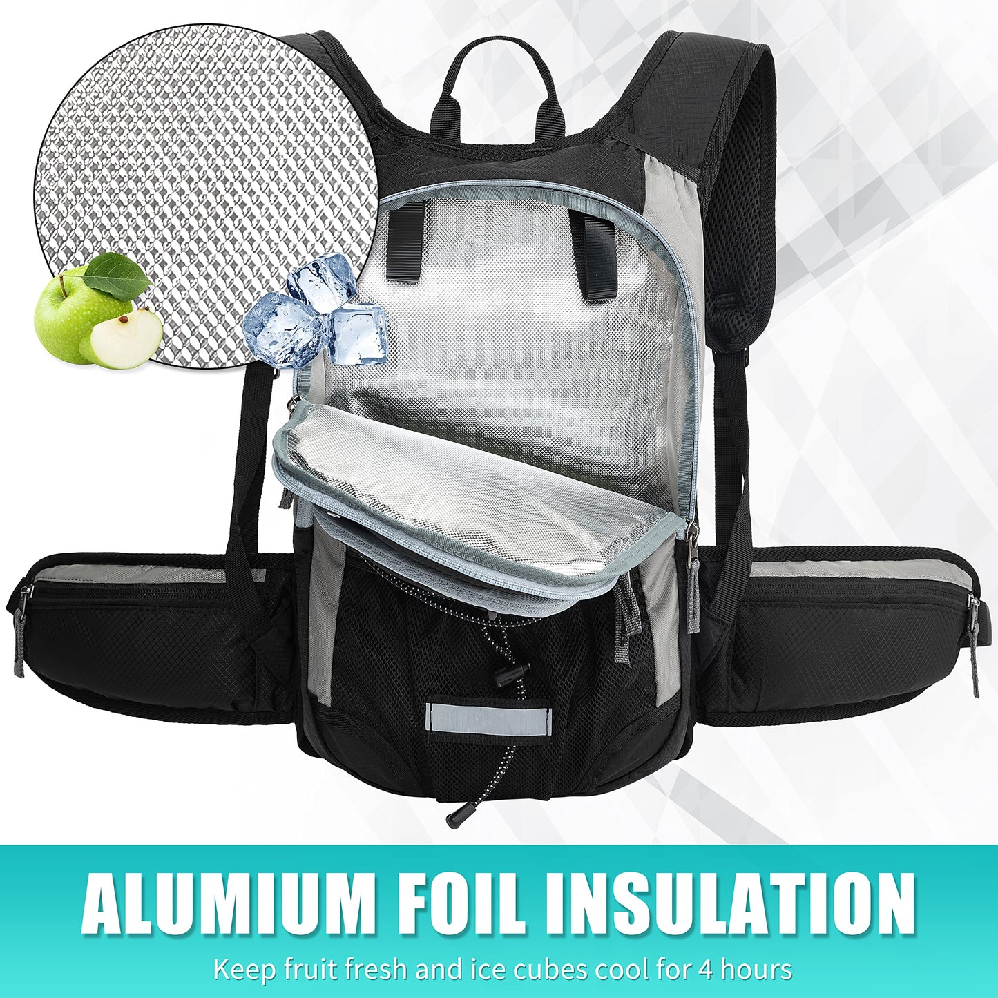 Hydration Hiking Backpack, Lightweight and Portable, 2L Bladder - imprüv