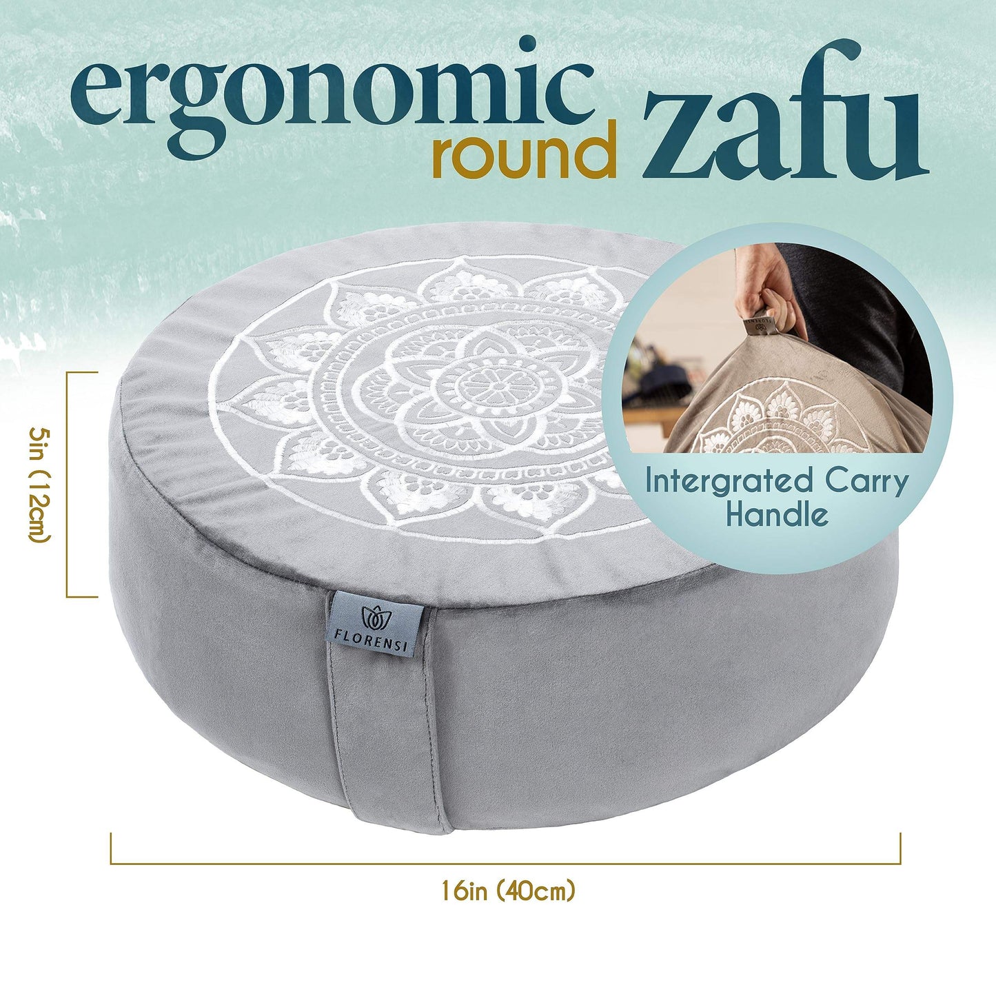 Traditional Tibetan Meditation Floor Pillow with Velvet Cover - imprüv