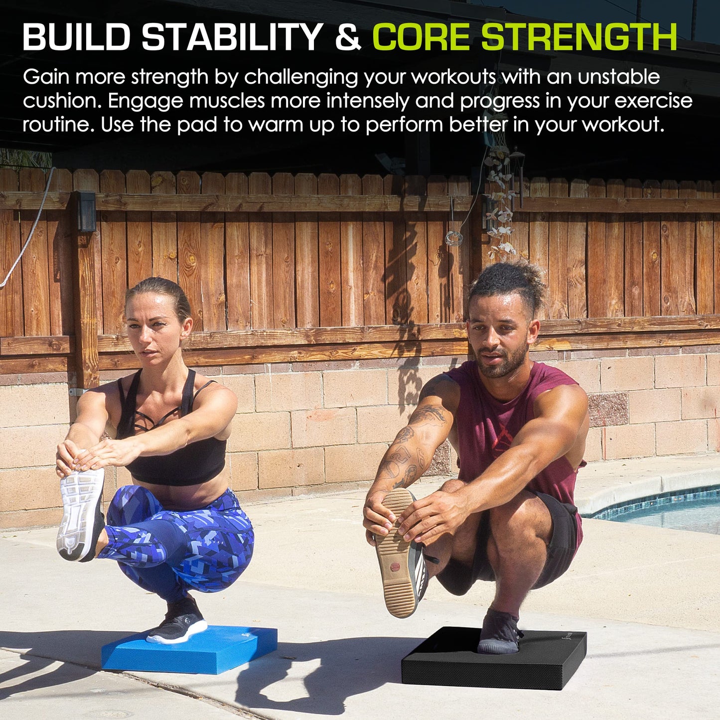 Large Cushioned Non-Slip Exercise Foam Pad for Balance Training