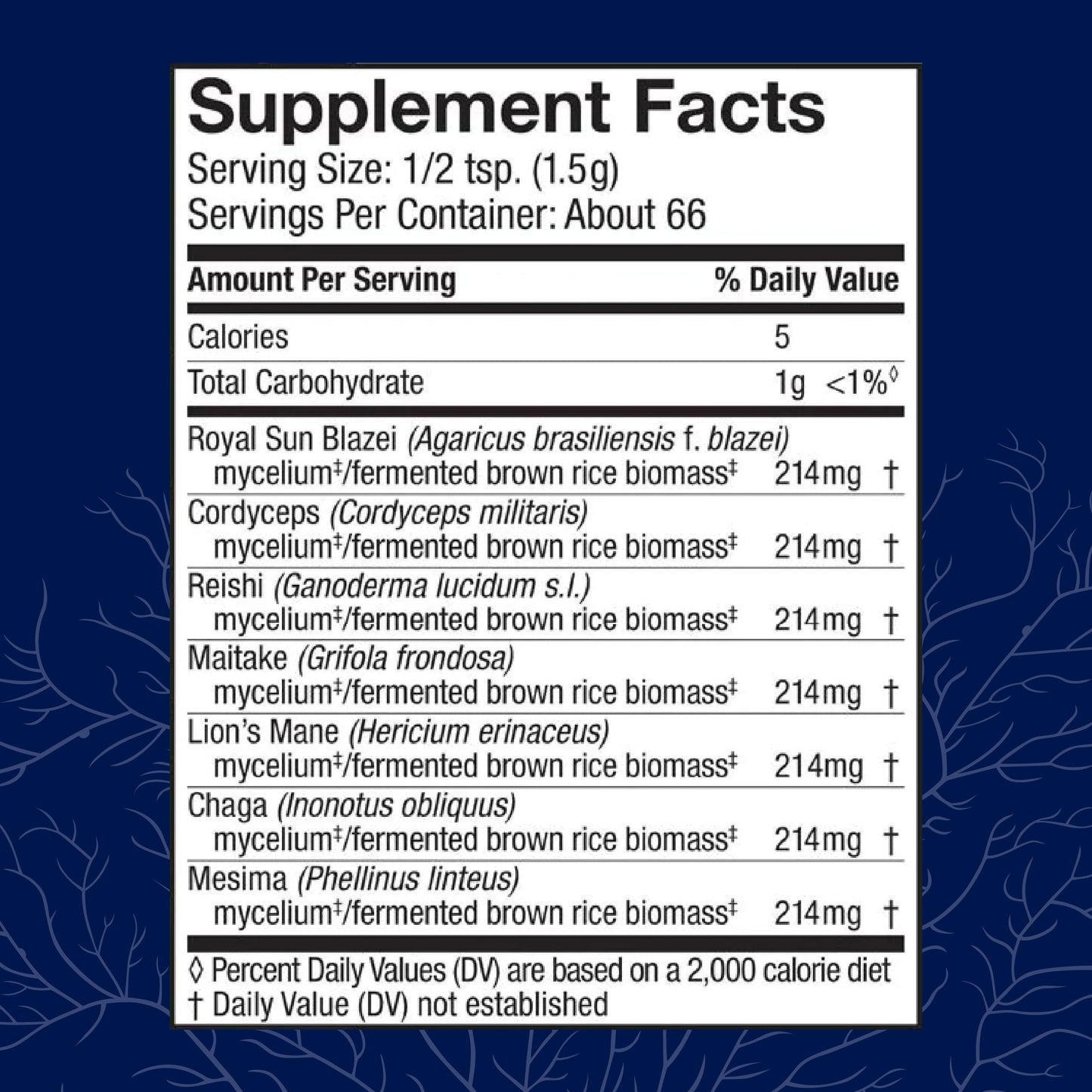 Host Defense Stamets 7 Mushroom Powder for Immune Health, 3.5 oz (66 Servings)