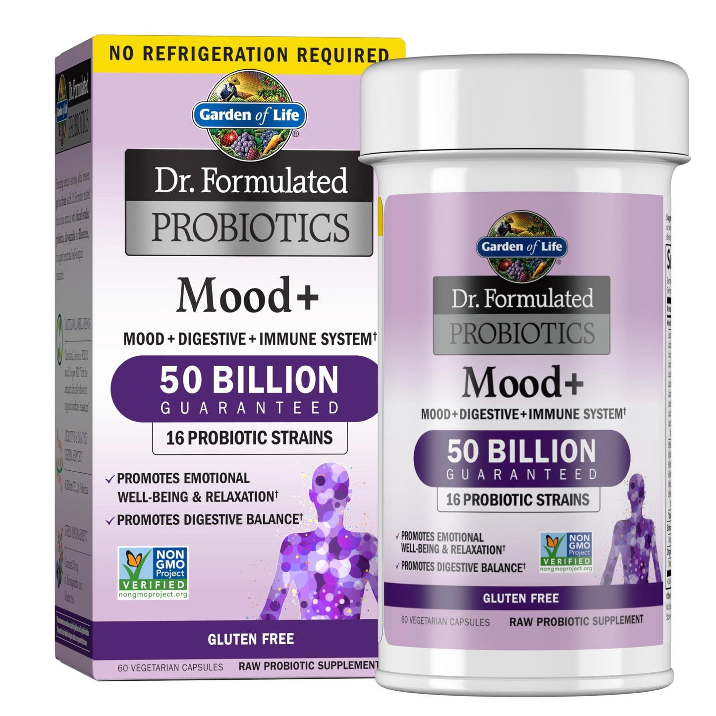 Garden of Life Dr. Formulated Probiotics Mood+ with Ashwagandha for Emotional Well-Being, Stress Support, and Digestive Balance - imprüv