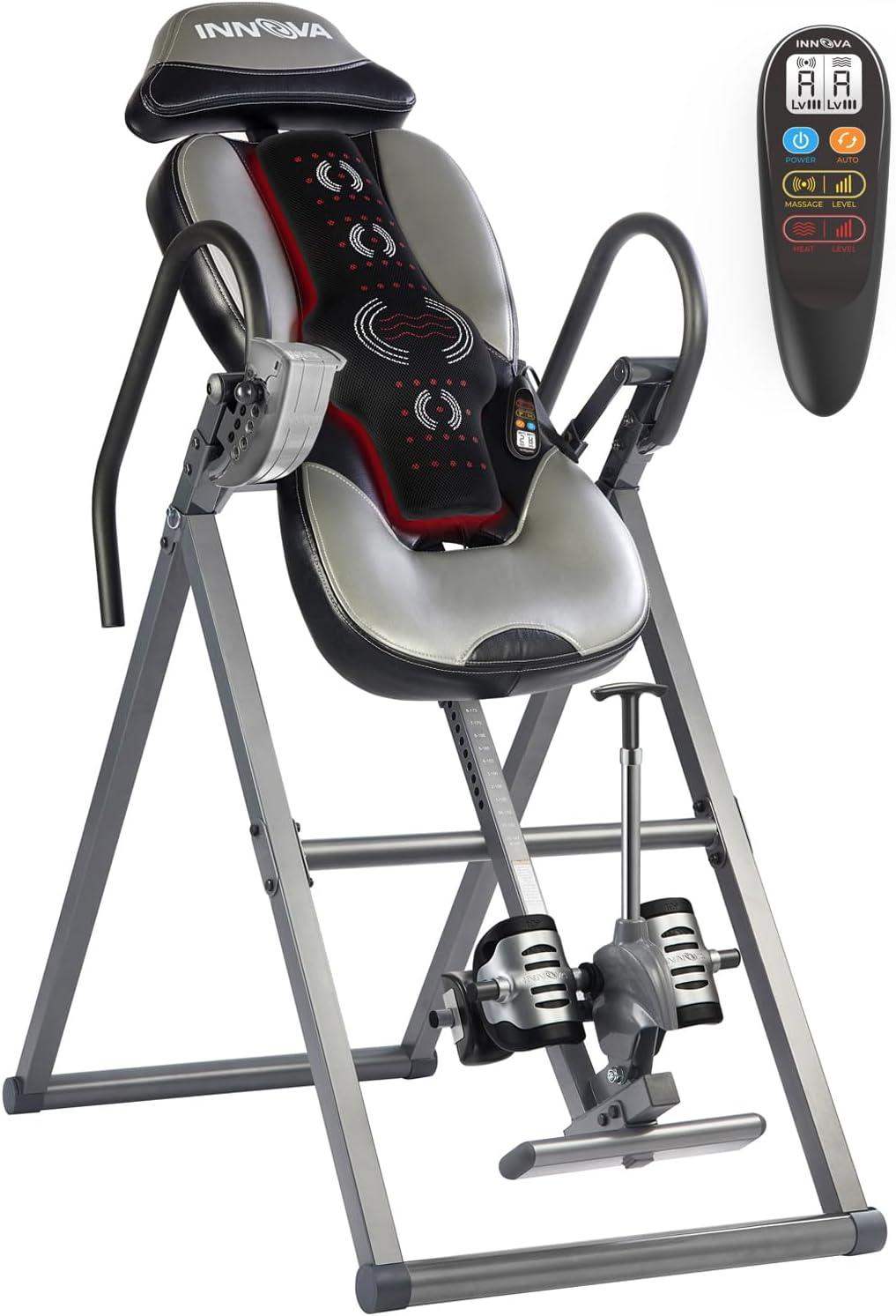 Inversion Table with Heat and Massage for Spinal Decompression, Back Relief, and Circulation - imprüv