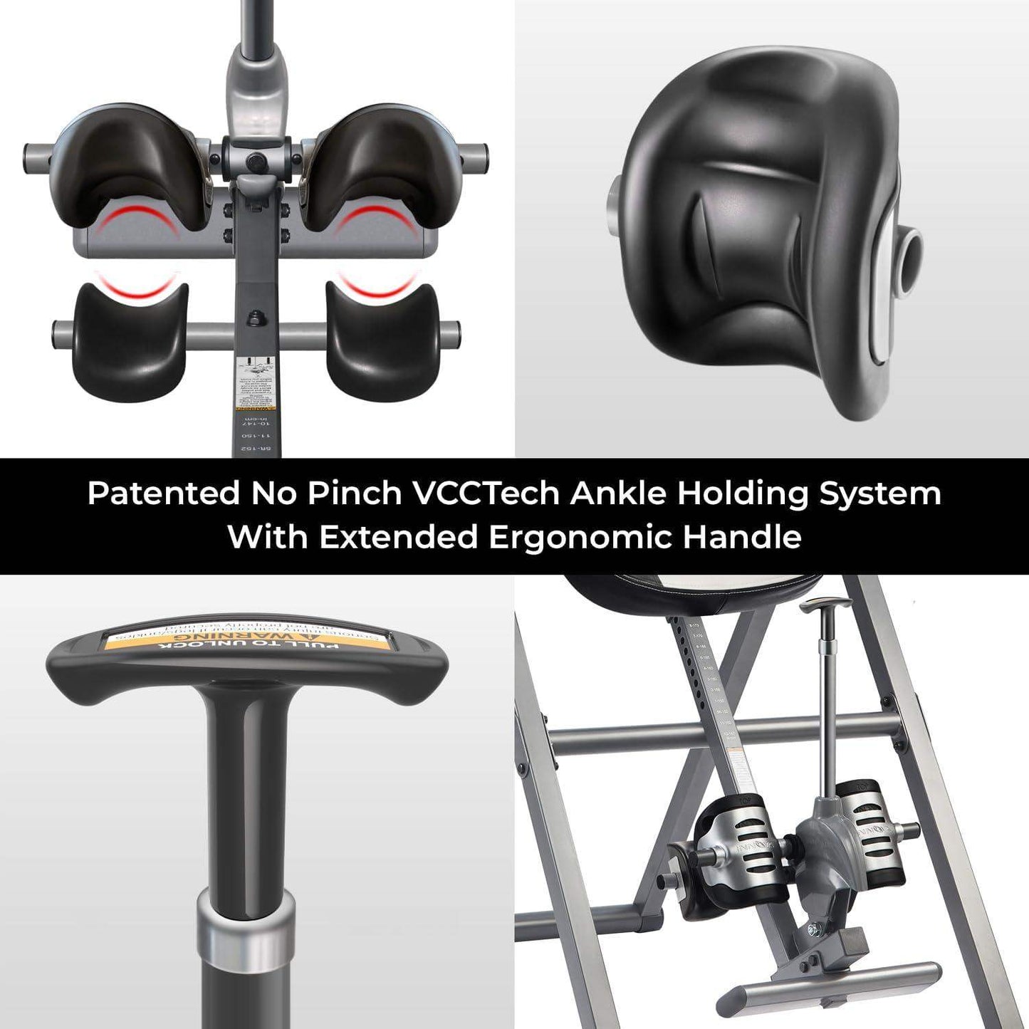 Inversion Table with Heat and Massage for Spinal Decompression, Back Relief, and Circulation - imprüv