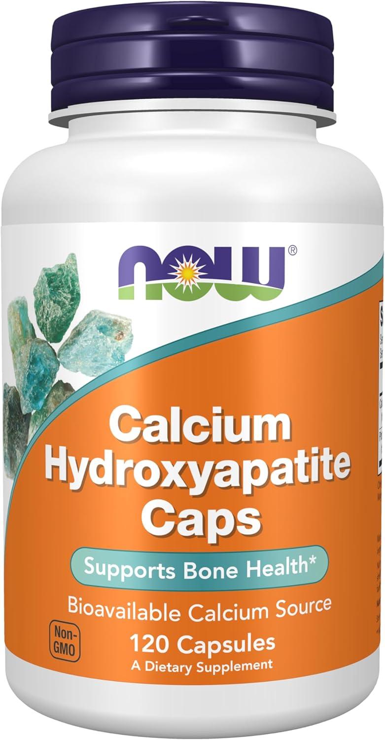 NOW Foods Calcium Hydroxyapatite Caps for Bone and Teeth Support, 120 Capsules - imprüv