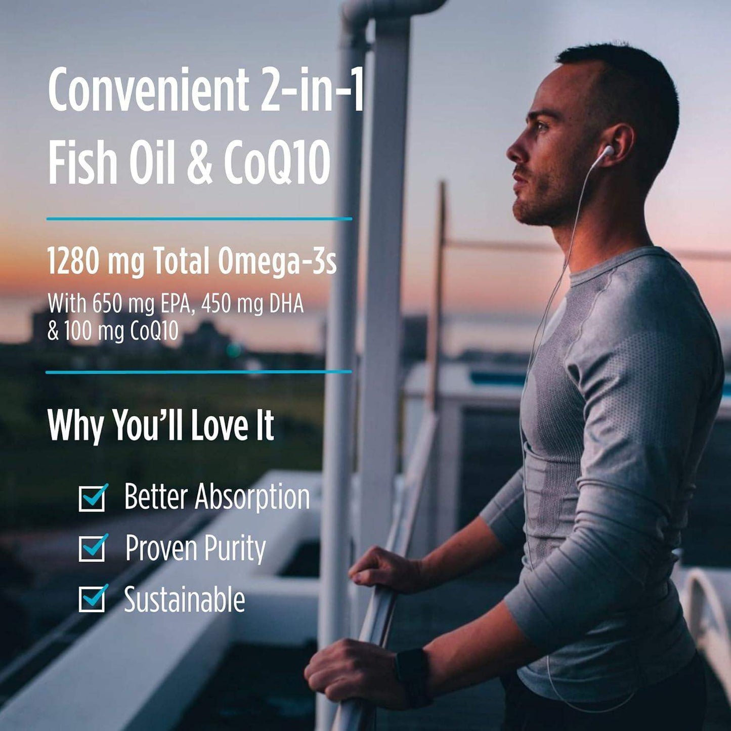 Nordic Naturals Omega-3 with CoQ10, 1280mg EPA+DHA for Heart and Brain Health - imprüv