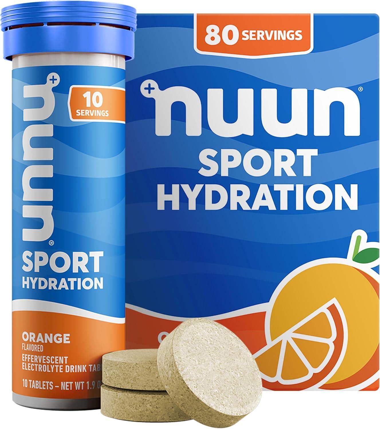 Nuun Sport Electrolyte Water-Soluble Tablets with 5 Essential Electrolytes for Hydration and Only 1g Sugar - imprüv