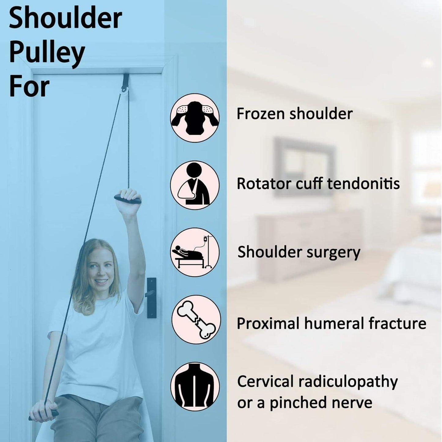 Over-the-Door Shoulder Pulley System for Passive Shoulder ROM and Rotator Cuff Recovery - imprüv