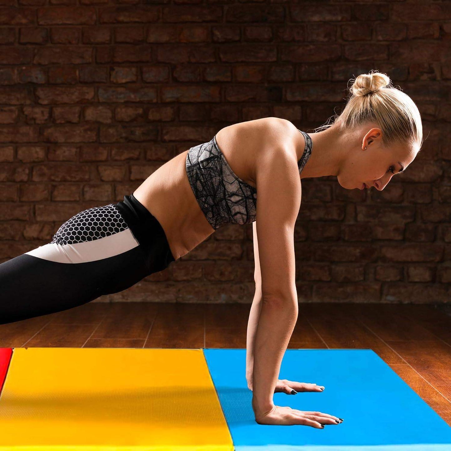 Tri-Folding 2-Inch Thick Gymnastics Mat for Home Gym and Cushioned Floor Exercises - imprüv