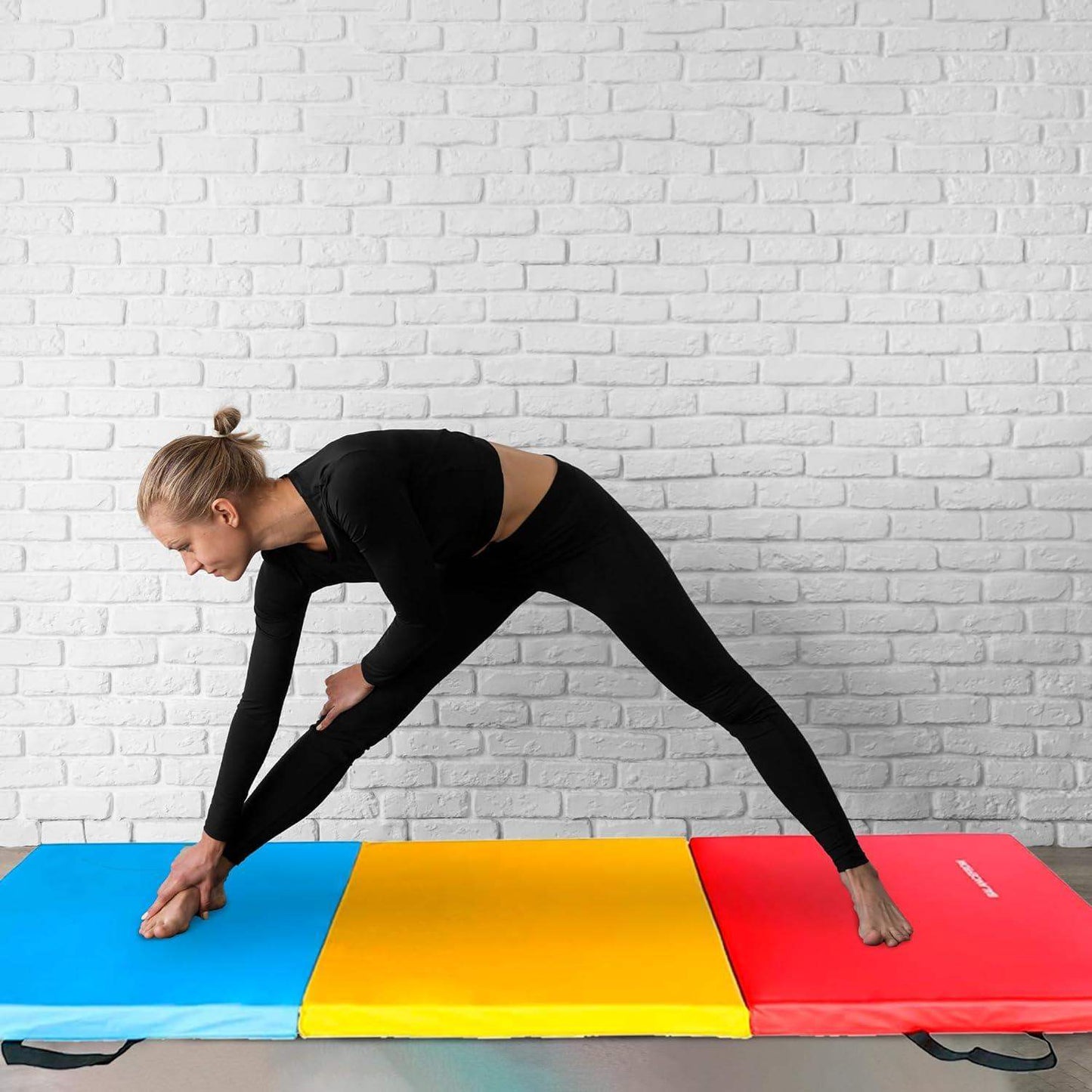 Tri-Folding 2-Inch Thick Gymnastics Mat for Home Gym and Cushioned Floor Exercises - imprüv