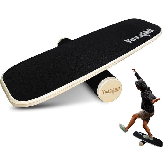 Balance Board Surf Sport Trainer with Adjustable Stoppers for Core Strength - imprüv