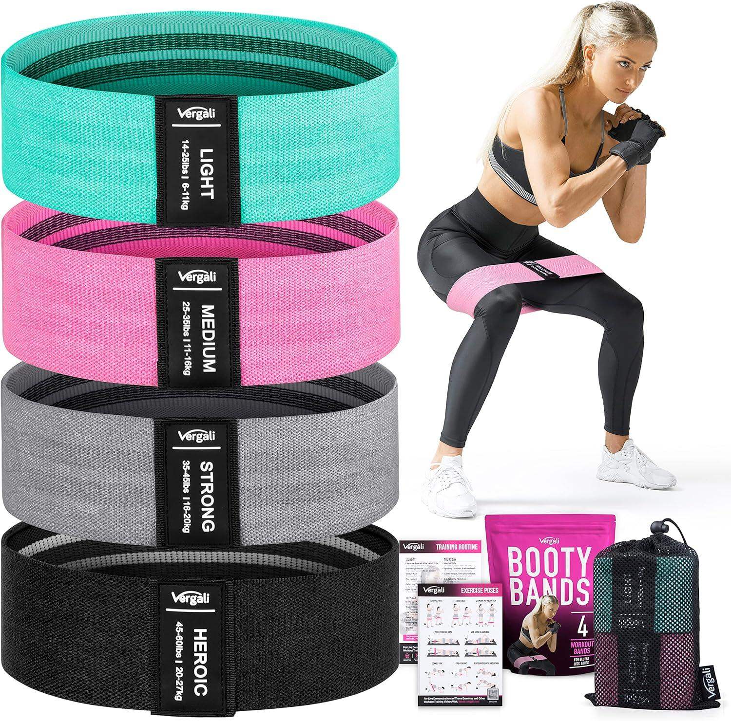 13.6-Inch Non-Slip Fabric Stretch Loop Resistance Bands for Glute Workouts, Hip Strength, and Core Stability - imprüv  