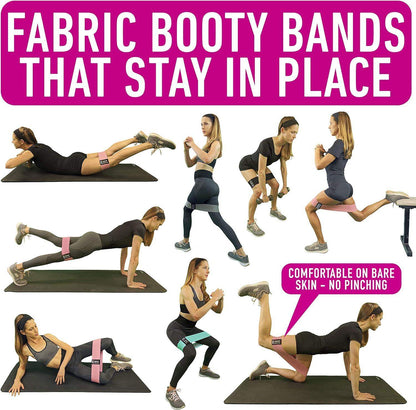 13.6-Inch Non-Slip Fabric Stretch Loop Resistance Bands for Glute Workouts, Hip Strength, and Core Stability - imprüv  