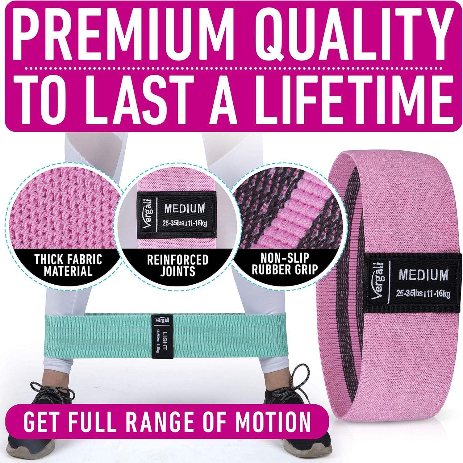 13.6-Inch Non-Slip Fabric Stretch Loop Resistance Bands for Glute Workouts, Hip Strength, and Core Stability - imprüv  