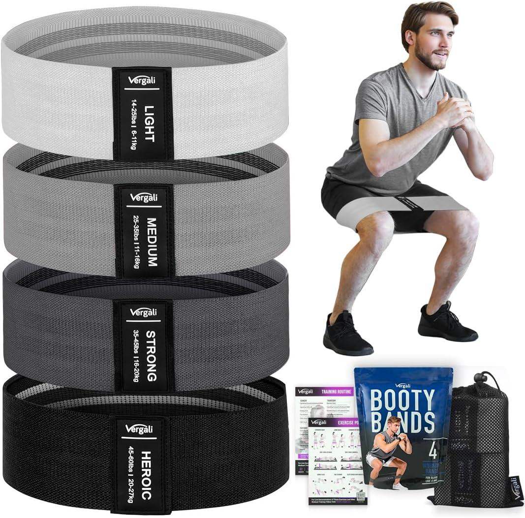 13.6-Inch Non-Slip Fabric Stretch Loop Resistance Bands for Glute Workouts, Hip Strength, and Core Stability - imprüv  