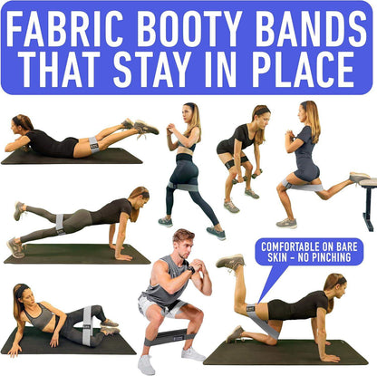 13.6-Inch Non-Slip Fabric Stretch Loop Resistance Bands for Glute Workouts, Hip Strength, and Core Stability - imprüv  