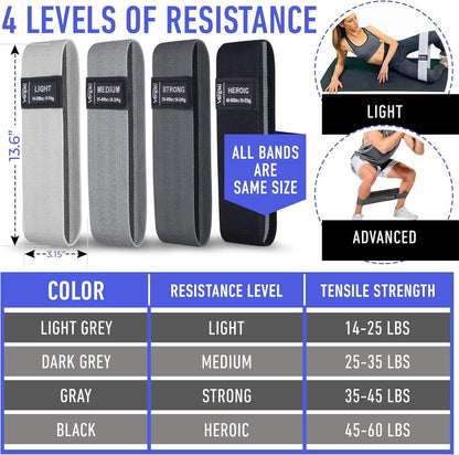 13.6-Inch Non-Slip Fabric Stretch Loop Resistance Bands for Glute Workouts, Hip Strength, and Core Stability - imprüv  