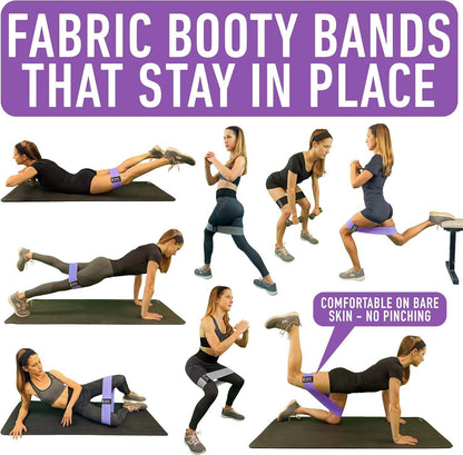 13.6-Inch Non-Slip Fabric Stretch Loop Resistance Bands for Glute Workouts, Hip Strength, and Core Stability - imprüv  