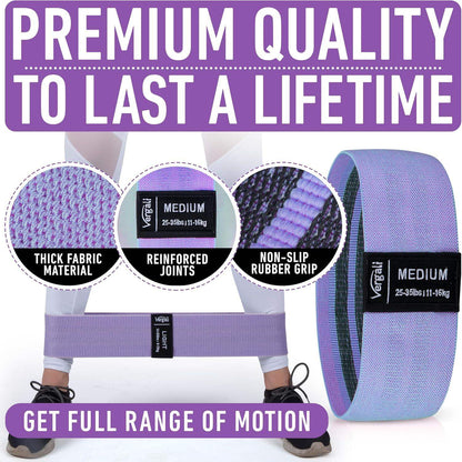 13.6-Inch Non-Slip Fabric Stretch Loop Resistance Bands for Glute Workouts, Hip Strength, and Core Stability - imprüv  