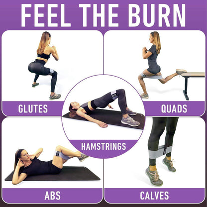 13.6-Inch Non-Slip Fabric Stretch Loop Resistance Bands for Glute Workouts, Hip Strength, and Core Stability - imprüv  
