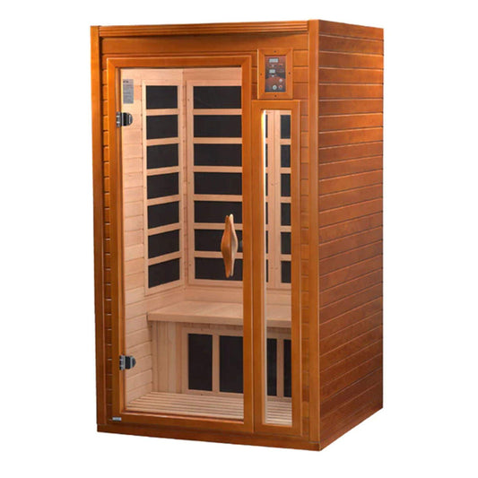 2-Person Infrared Home Sauna, Indoor Wellness Spa with Built-In Speakers and Chromotherapy Lighting for Detox and Circulation - imprüv  