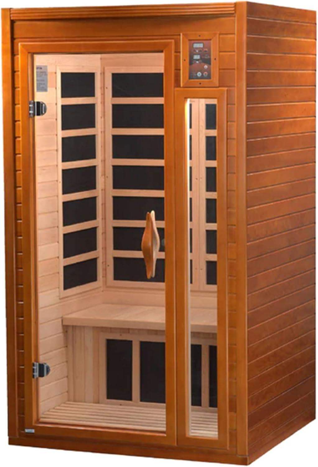 2-Person Infrared Home Sauna, Indoor Wellness Spa with Built-In Speakers and Chromotherapy Lighting for Detox and Circulation - imprüv  