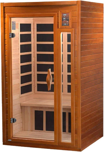 2-Person Infrared Home Sauna, Indoor Wellness Spa with Built-In Speakers and Chromotherapy Lighting for Detox and Circulation - imprüv  