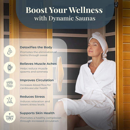 2-Person Infrared Home Sauna, Indoor Wellness Spa with Built-In Speakers and Chromotherapy Lighting for Detox and Circulation - imprüv  