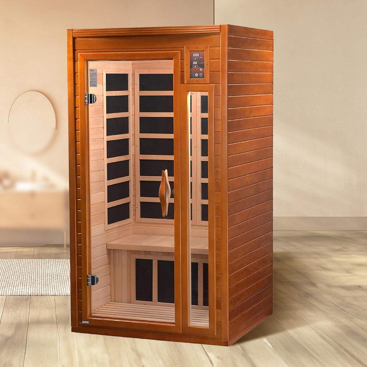 2-Person Infrared Home Sauna, Indoor Wellness Spa with Built-In Speakers and Chromotherapy Lighting for Detox and Circulation - imprüv  