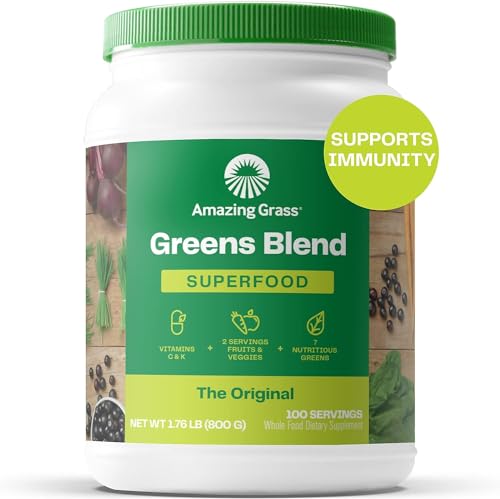 Superfood Greens Blend with Antioxidants, Digestive Enzymes, Fiber Prebiotics and Probiotics