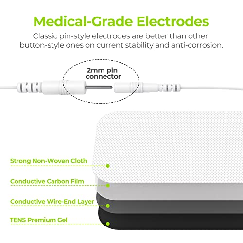 Latex-Free Replacement Self-Adhesive TENS Pads, 2x4 Inch, 10-Pack